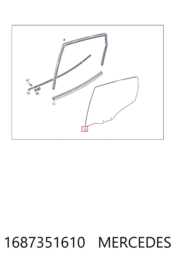 Скло заднє праве Mercedes A1687351610 ціна, від 16.47 USD