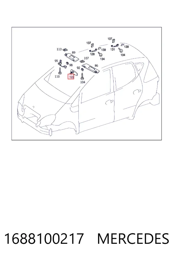 A1688100217 Mercedes Салоне дзеркало заднього виду