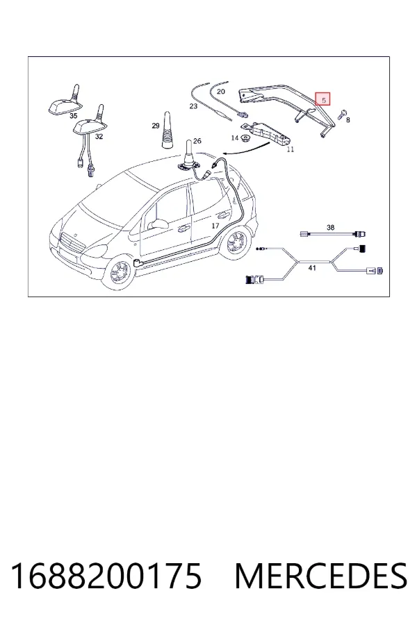 Антена Mercedes A1688200175 ціна, від 25.34 USD