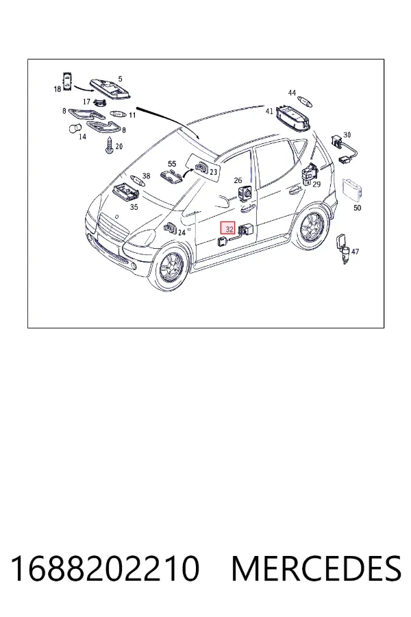  Mercedes A1688202210 ціна, від 26.60 USD