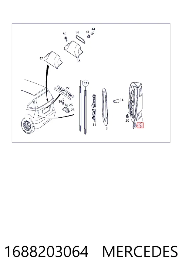 A1688203064 Mercedes Ліхтар задній правий