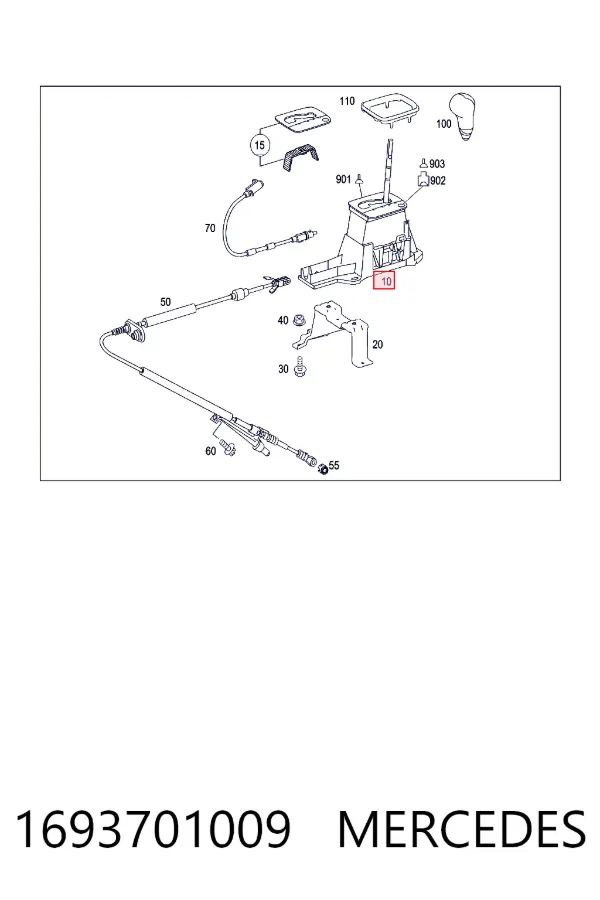 Механізм перемикання передач Mercedes A1693701009 ціна, від 59.53 USD