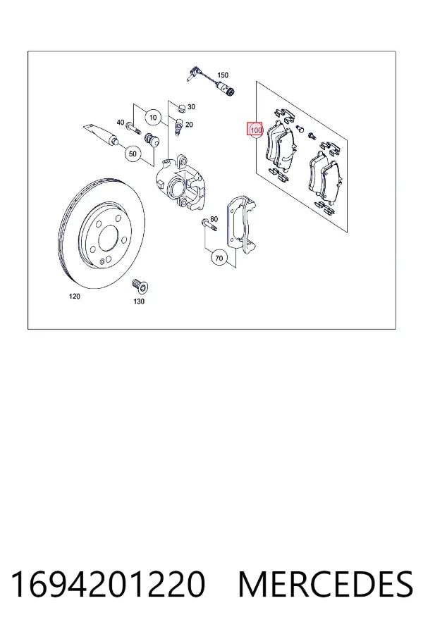 Гальмівні колодки Mercedes A1694201220 ціна, від 29.14 USD