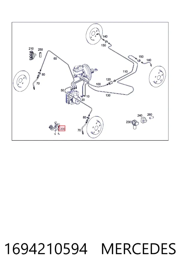 Скоба гальмівної трубки Mercedes A1694210594 ціна, від 5.66 USD