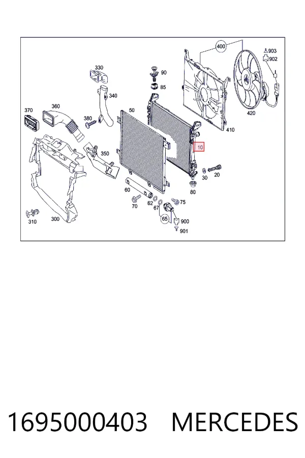 Радіатор основний Mercedes A1695000403 ціна, від 90.55 USD