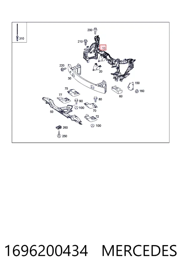 Панель передня Mercedes A1696200434 ціна, від 112.38 USD