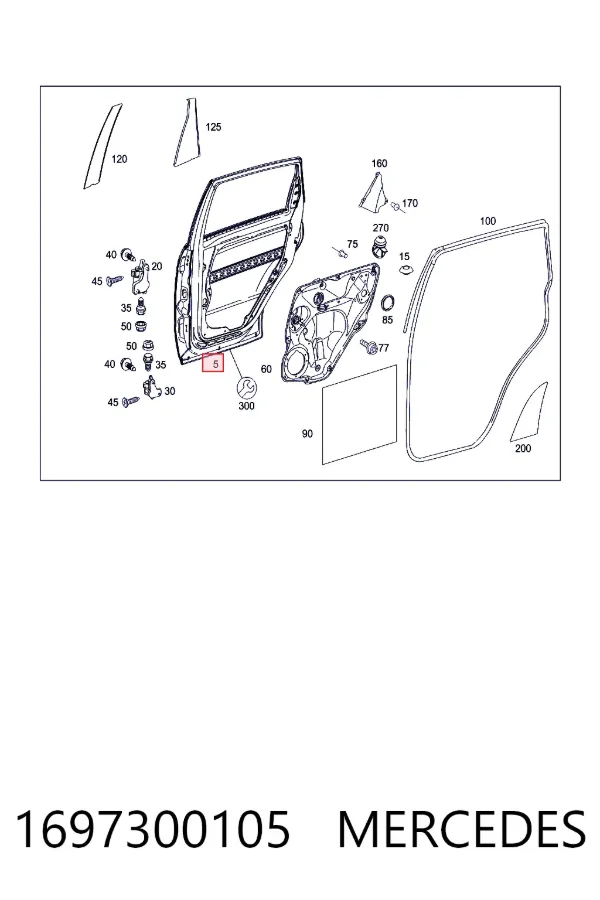 A1697300105 Mercedes Двері пасажирськи задні ліві