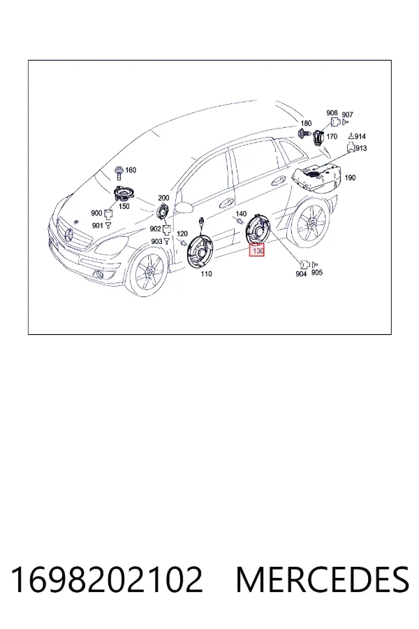 Купити A1698202102 Mercedes Динамік задньої двері