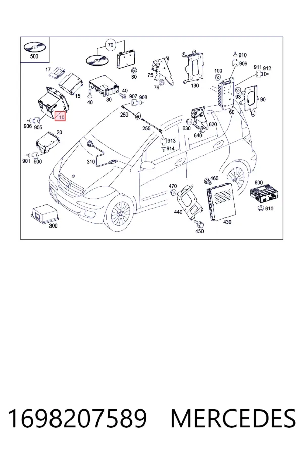 A1698207589 Mercedes Магнітола (радіо AM/FM)