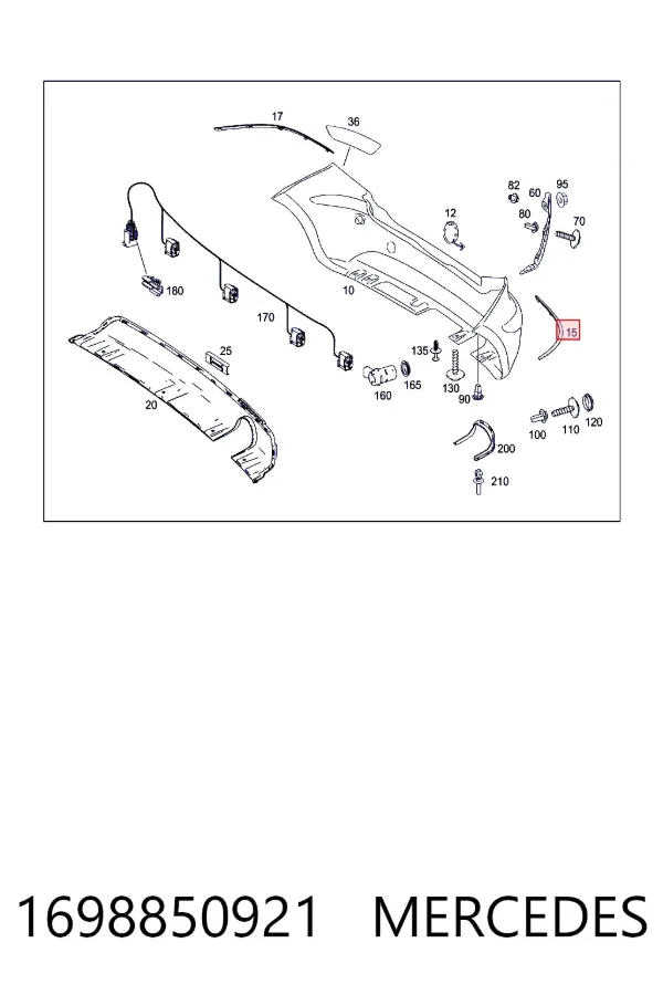  Mercedes A1698850921 ціна, від 70.52 USD