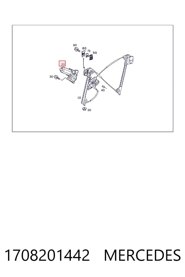Двигун склопідіймача двері передньої, правої Mercedes A1708201442 ціна, від 92.80 USD
