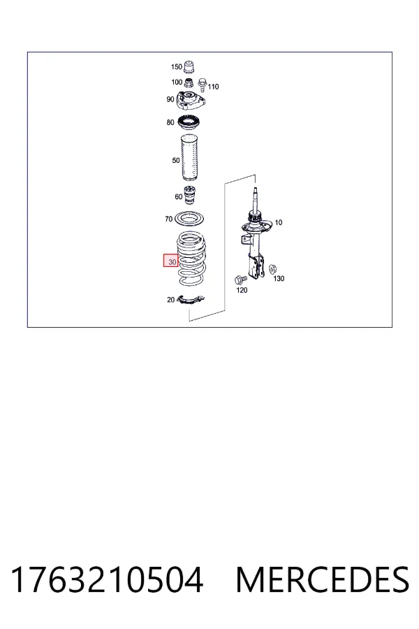 Пружина передня Mercedes A1763210504 ціна, від 38.25 USD
