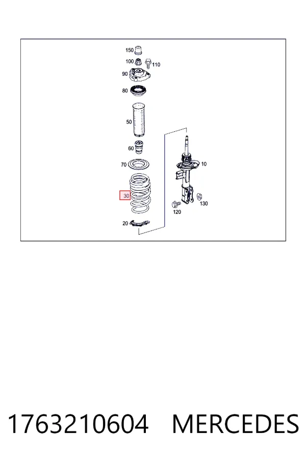 A1763210604 Mercedes Пружина амортизатора передняя