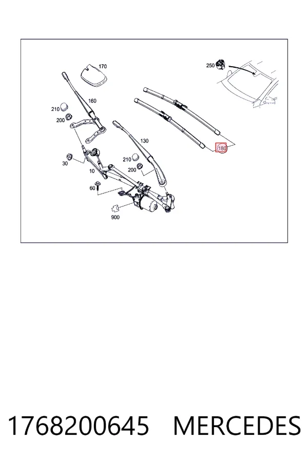 Купити A1768200645 Mercedes Безконтактні двірники