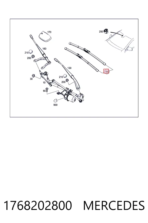 Щітки склоочисника A1768202800 Mercedes
