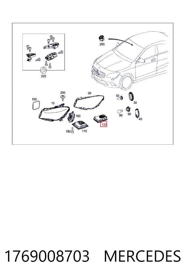 Купити A1769008703 Mercedes Модуль керування (ЕБУ) світлом фар