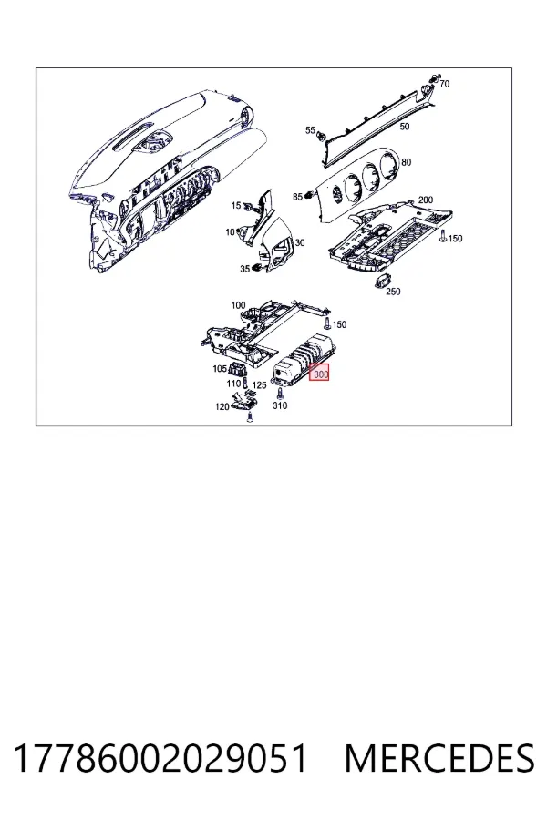 Ейрбег захисту колін нижня Mercedes A1778600202 ціна, від 163.23 USD