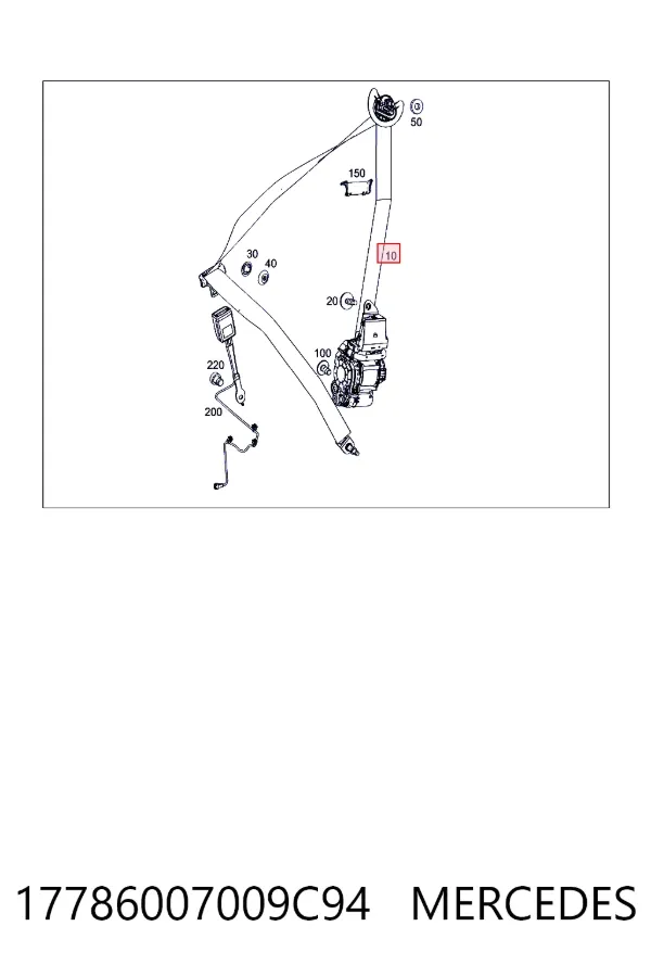 Пасок безпеки передній лівий Mercedes A1778600700 ціна, від 147.29 USD