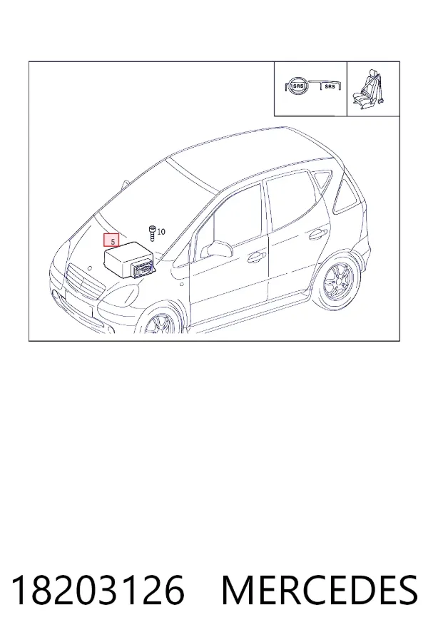 A0018203126 Mercedes Модуль-процесор управління подушки безпеки