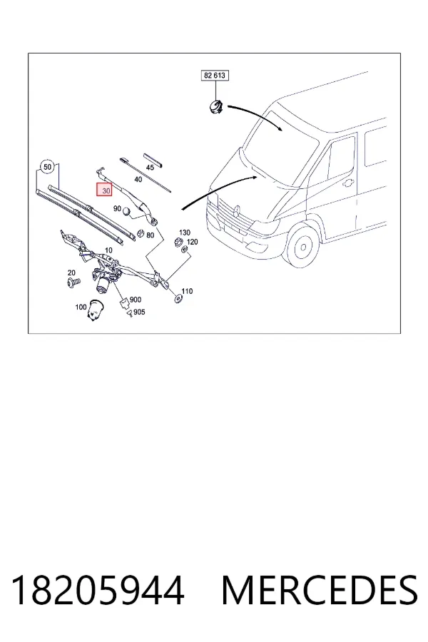 Ричаг склоочисника Mercedes A0018205944 ціна, від 12.26 USD