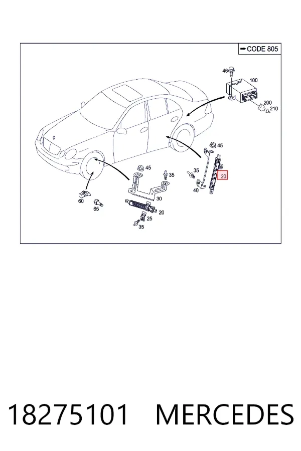 Купити A0018275101 Mercedes Блок системи контролю тиску в шинах