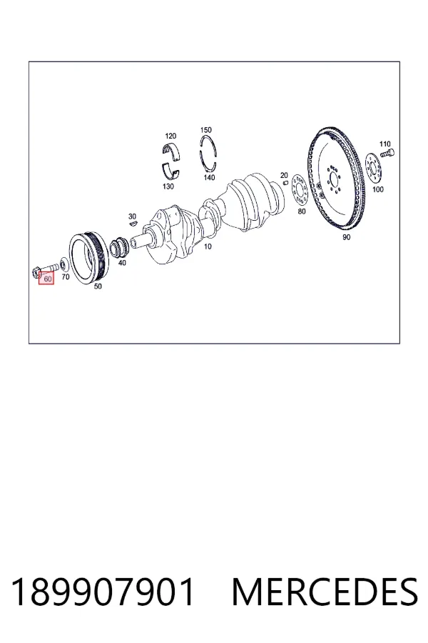 Болт колінвалу Mercedes A0189907901