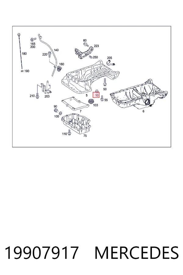 Купити A0019907917 Mercedes Пробка піддона двигуна