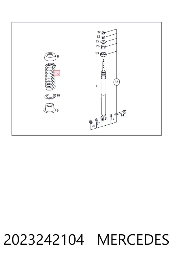 Задні пружини A2023242104 Mercedes