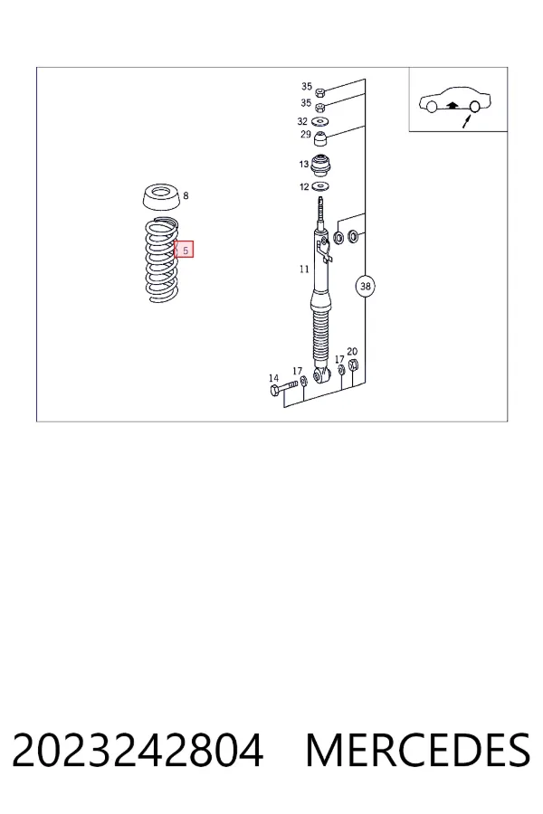 Задні пружини A2023242804 Mercedes