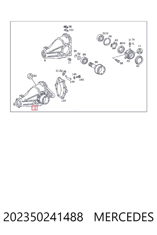 Купити A2023502414 Mercedes Редуктор середнього моста (головна передача)