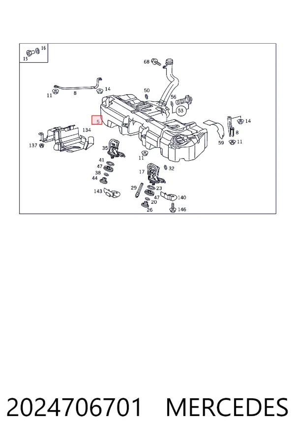 Б/бак Mercedes A2024706701 ціна, від 126.70 USD