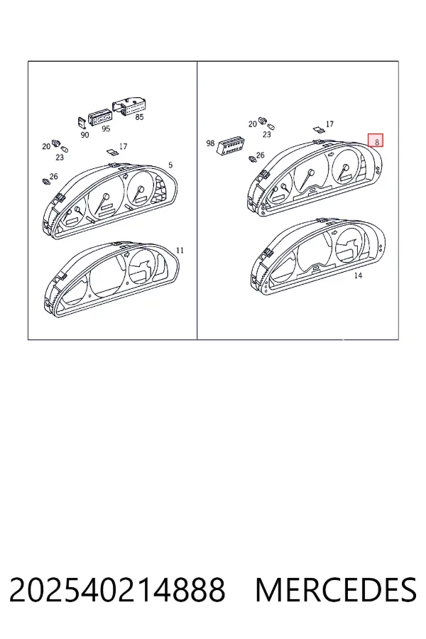 A2025402148 Mercedes Щиток приладів додатковий