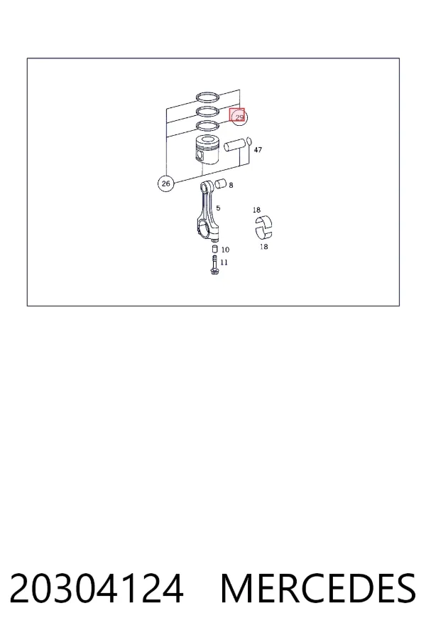 Купити A0020304124 Mercedes Кільця поршневі на 1 циліндр, 2-й ремонт (+0,50)