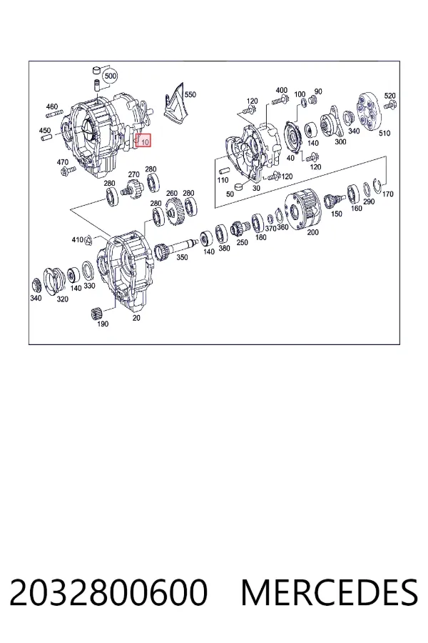 Купити A2032800600 Mercedes Коробка роздавальна в зборі