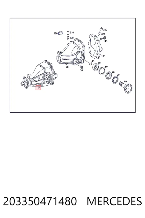 Купити A2033504714 Mercedes Редуктор середнього моста (головна передача)