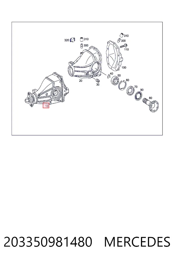 Задній редуктор A2033509814 Mercedes