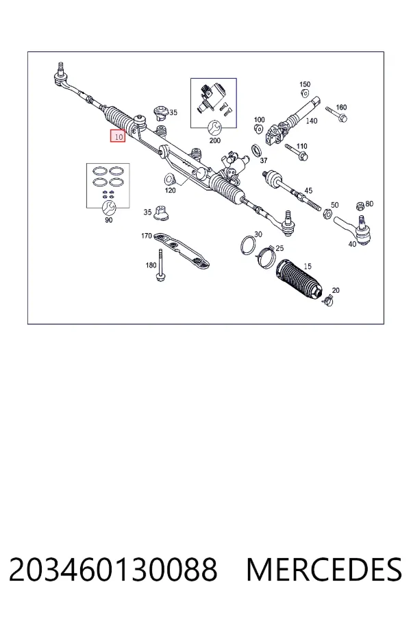 Управління рульове в зборі Mercedes A2034601300 ціна, від 210.09 USD