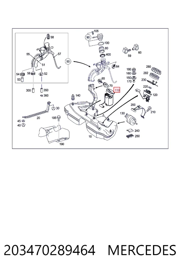 Купити A2034702894 Mercedes Насос занурювальний в баці