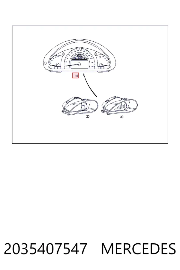 A2035407547 Mercedes Щиток приладів додатковий