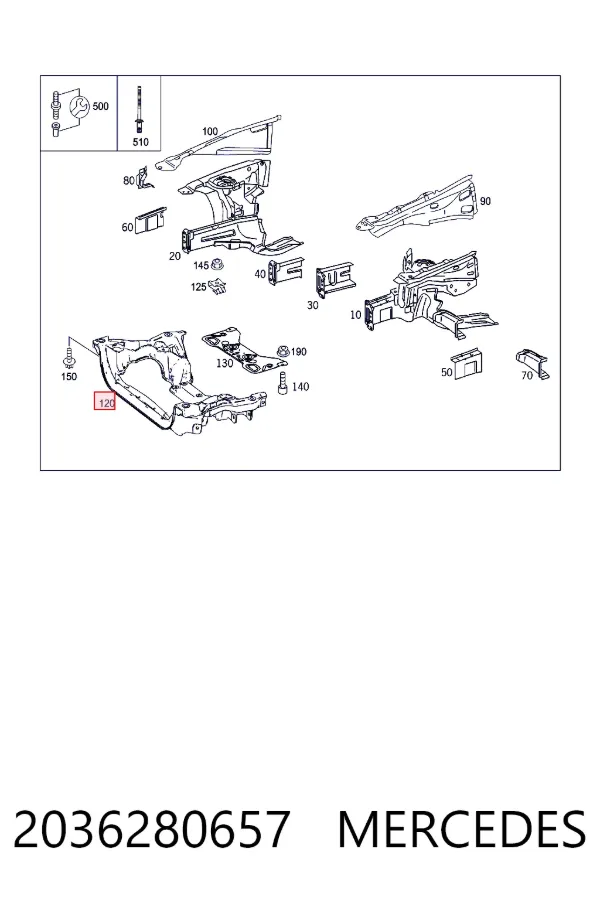 Підрамник передній A2036280657 Mercedes
