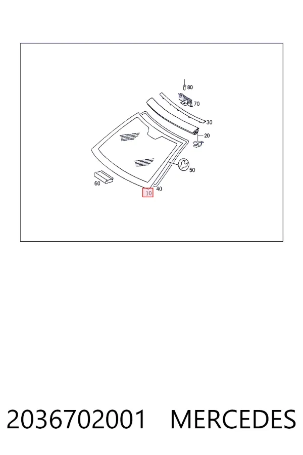 A2036702001 Mercedes Автомобільне скло