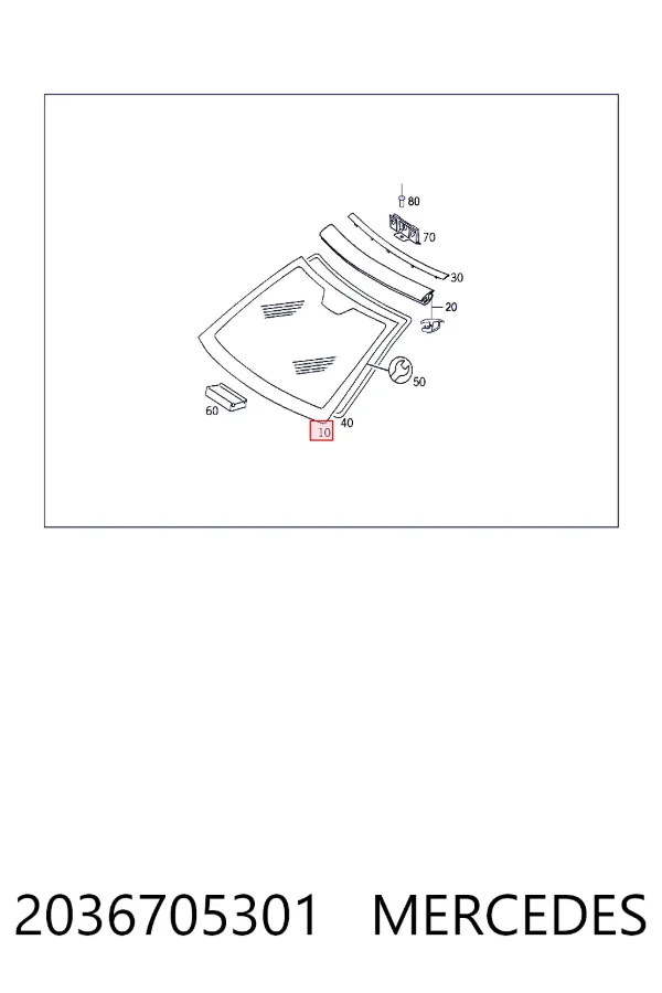 A2036705301 Mercedes Автомобільне скло