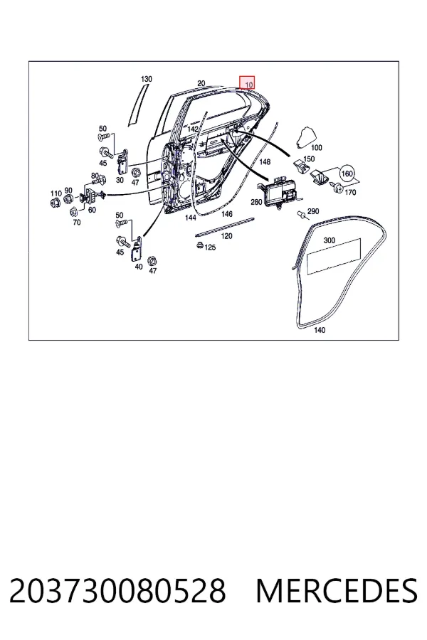Купити A2037300805 Mercedes Двері задні, праві