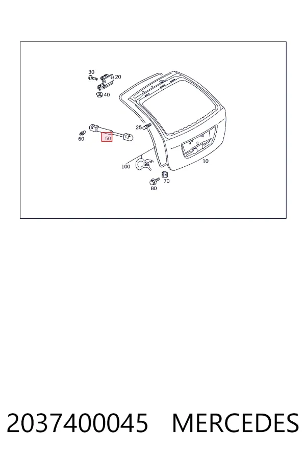 A2037400045 Mercedes Амортизатор кришки багажника / двері 3/5-ї задньої