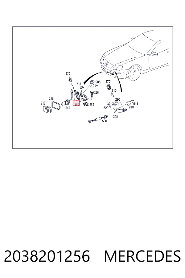Фара протитуманна, права A2038201256 Mercedes