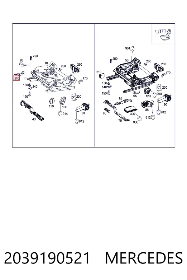  Mercedes A2039190521 ціна, від 9.50 USD