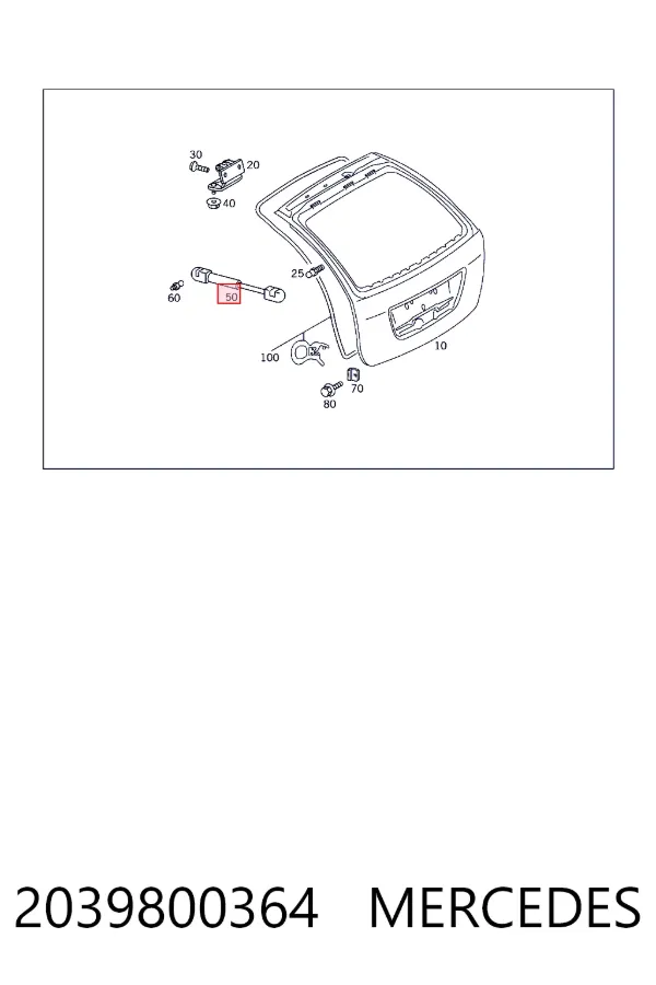 Амортизатор двері задньої Mercedes A2039800364 ціна, від 7.48 USD