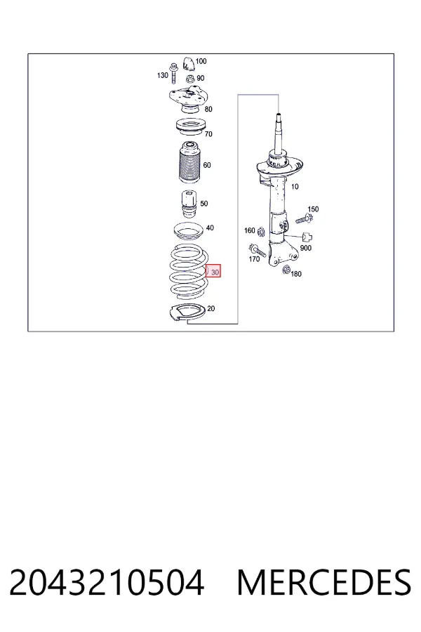 Пружина передня A2043210504 Mercedes