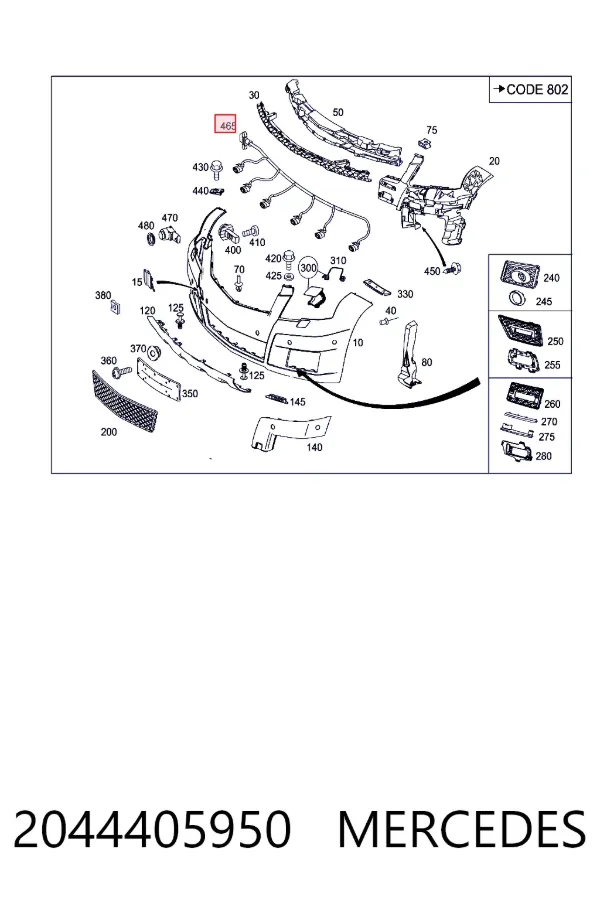  Mercedes A2044405950 ціна, від 36.23 USD