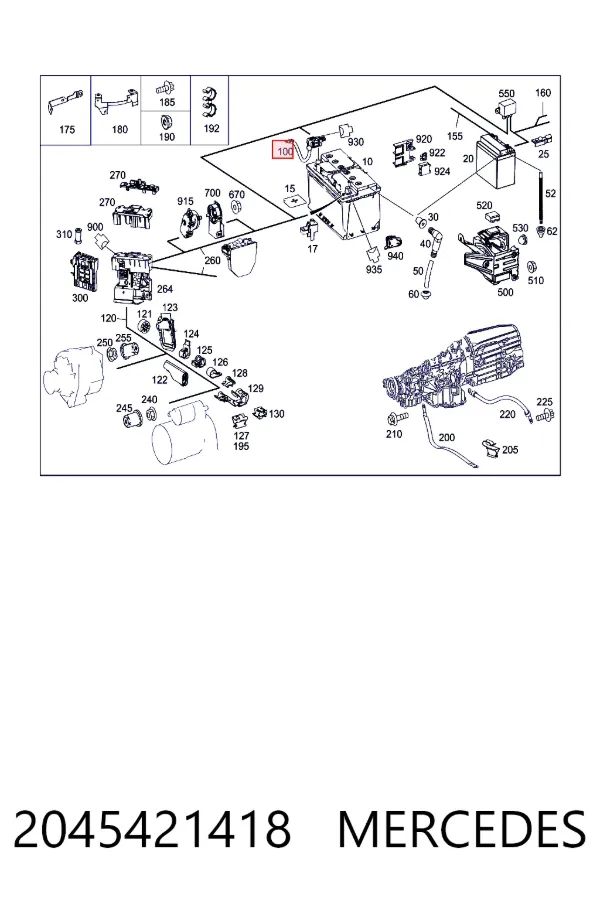 Купити A2045421418 Mercedes Кабель маси акумулятора (АКБ)